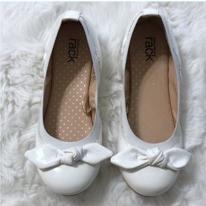 Nordstrom Rack White Bow Flats Dress Shoes